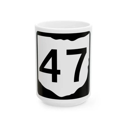 OH-47 (Ohio) (Road Sign) White Coffee Mug 15oz - Go Mug Yourself