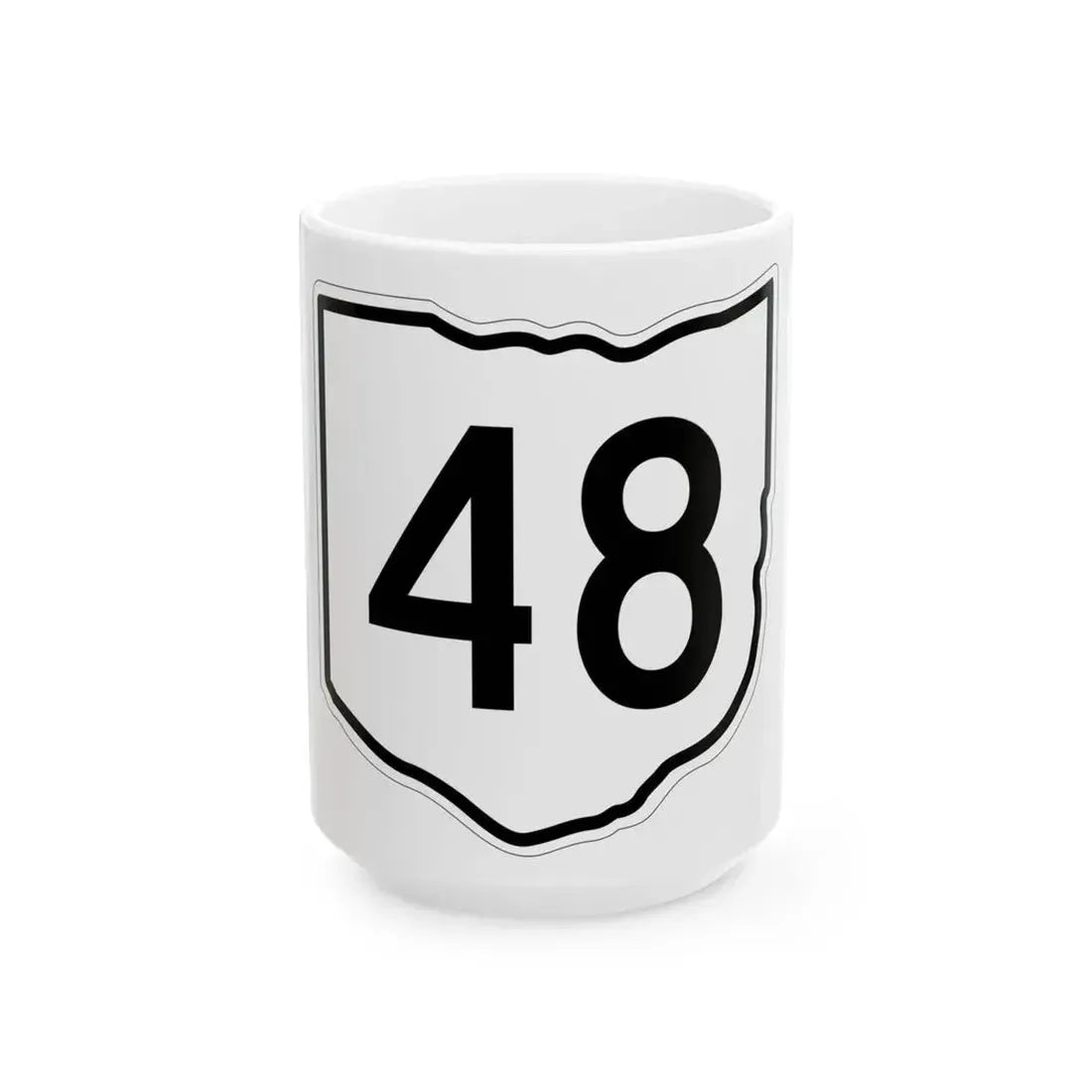 OH-48 1960 (Ohio) (Road Sign) White Coffee Mug 15oz - Go Mug Yourself