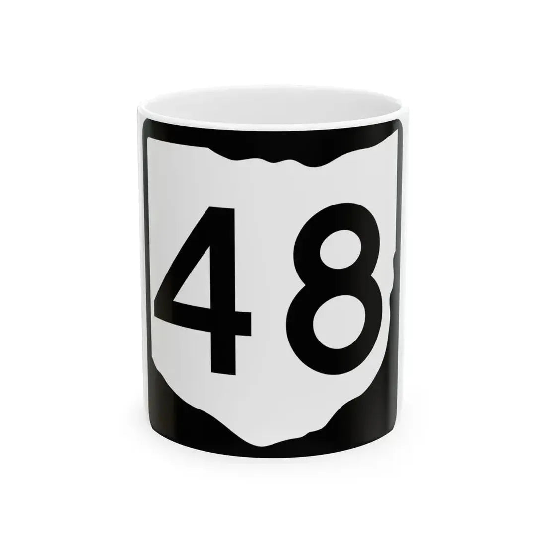 OH-48 (Ohio) (Road Sign) White Coffee Mug 11oz - Go Mug Yourself