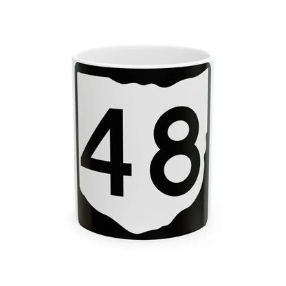 OH-48 (Ohio) (Road Sign) White Coffee Mug 11oz - Go Mug Yourself