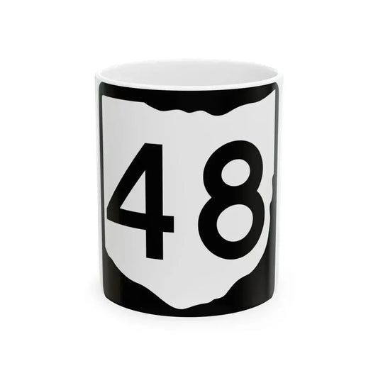 OH-48 (Ohio) (Road Sign) White Coffee Mug 11oz - Go Mug Yourself