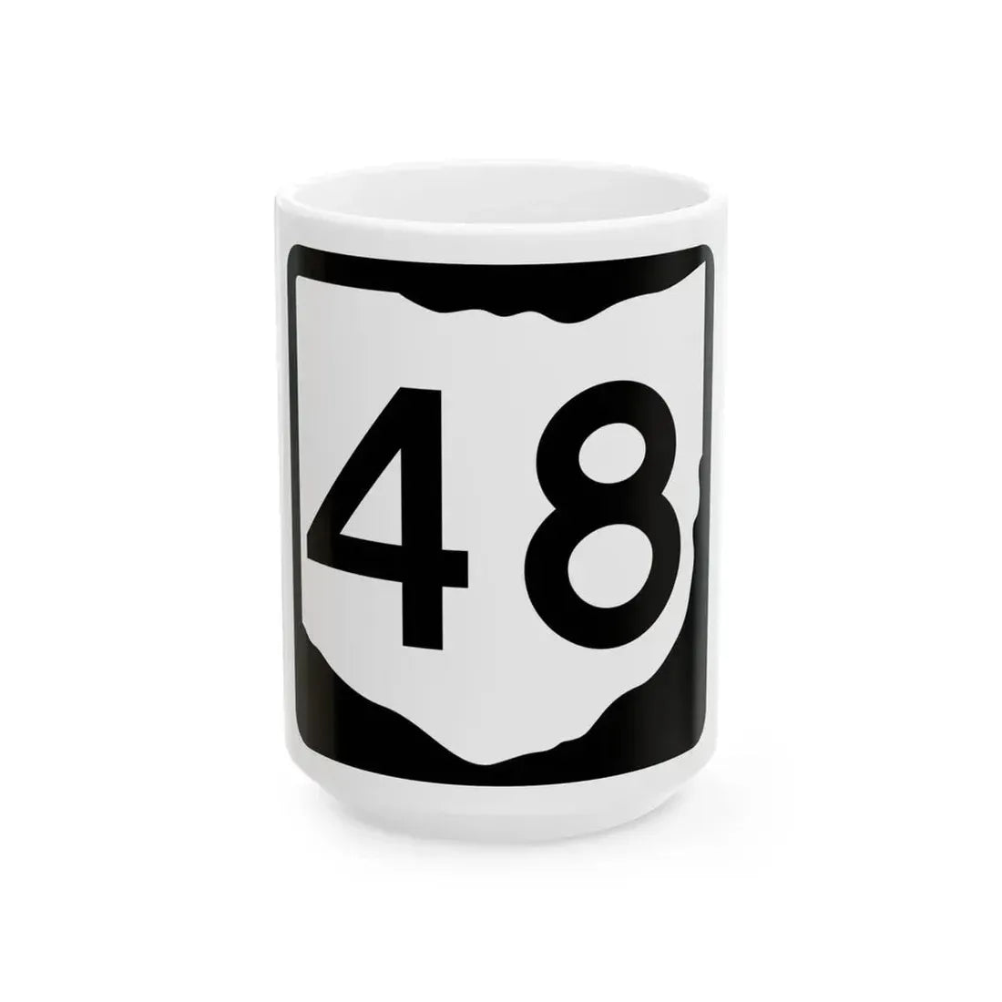 OH-48 (Ohio) (Road Sign) White Coffee Mug 15oz - Go Mug Yourself
