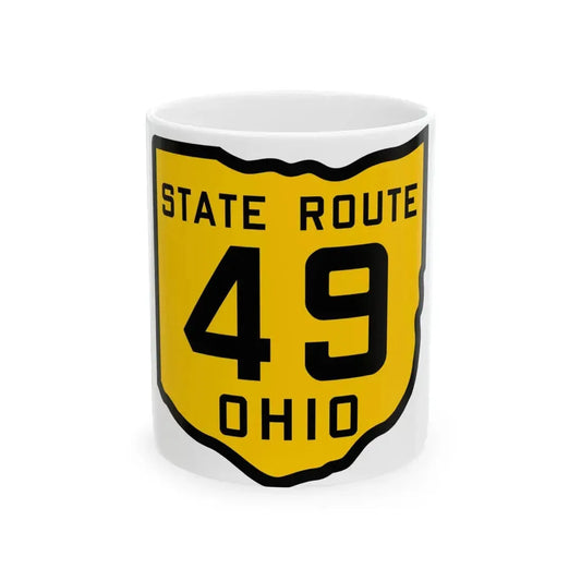 OH-49 1920 (Ohio) (Road Sign) White Coffee Mug 11oz - Go Mug Yourself