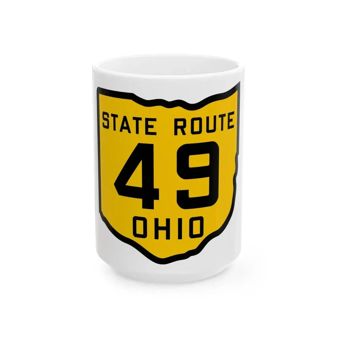 OH-49 1920 (Ohio) (Road Sign) White Coffee Mug 15oz - Go Mug Yourself