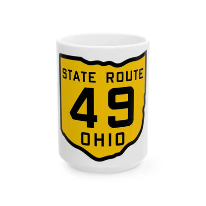 OH-49 1920 (Ohio) (Road Sign) White Coffee Mug 15oz - Go Mug Yourself