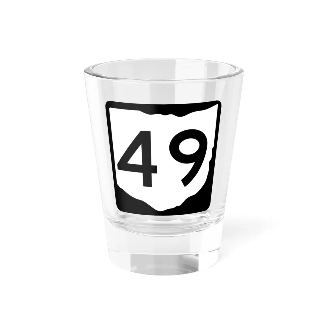 OH-49 (Ohio) (Road Sign) Shot Glass 1.5oz 1.5oz - Go Mug Yourself