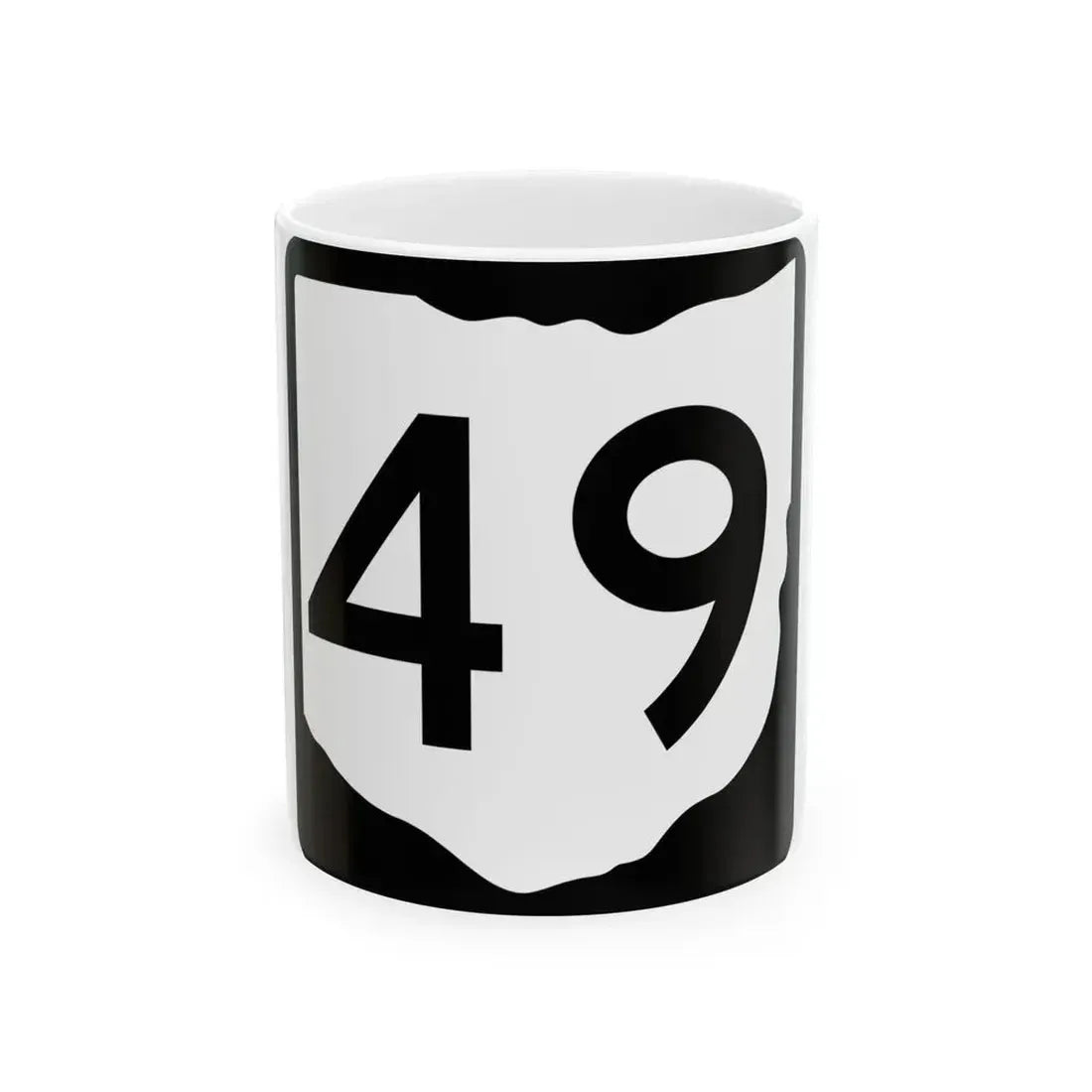 OH-49 (Ohio) (Road Sign) White Coffee Mug 11oz - Go Mug Yourself