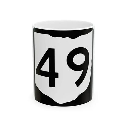 OH-49 (Ohio) (Road Sign) White Coffee Mug 11oz - Go Mug Yourself