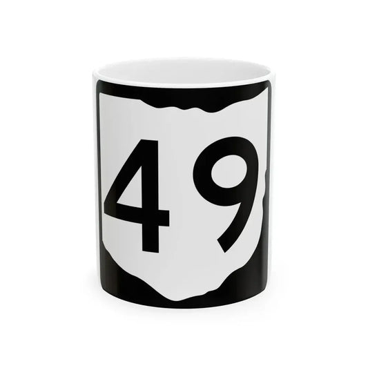 OH-49 (Ohio) (Road Sign) White Coffee Mug 11oz - Go Mug Yourself