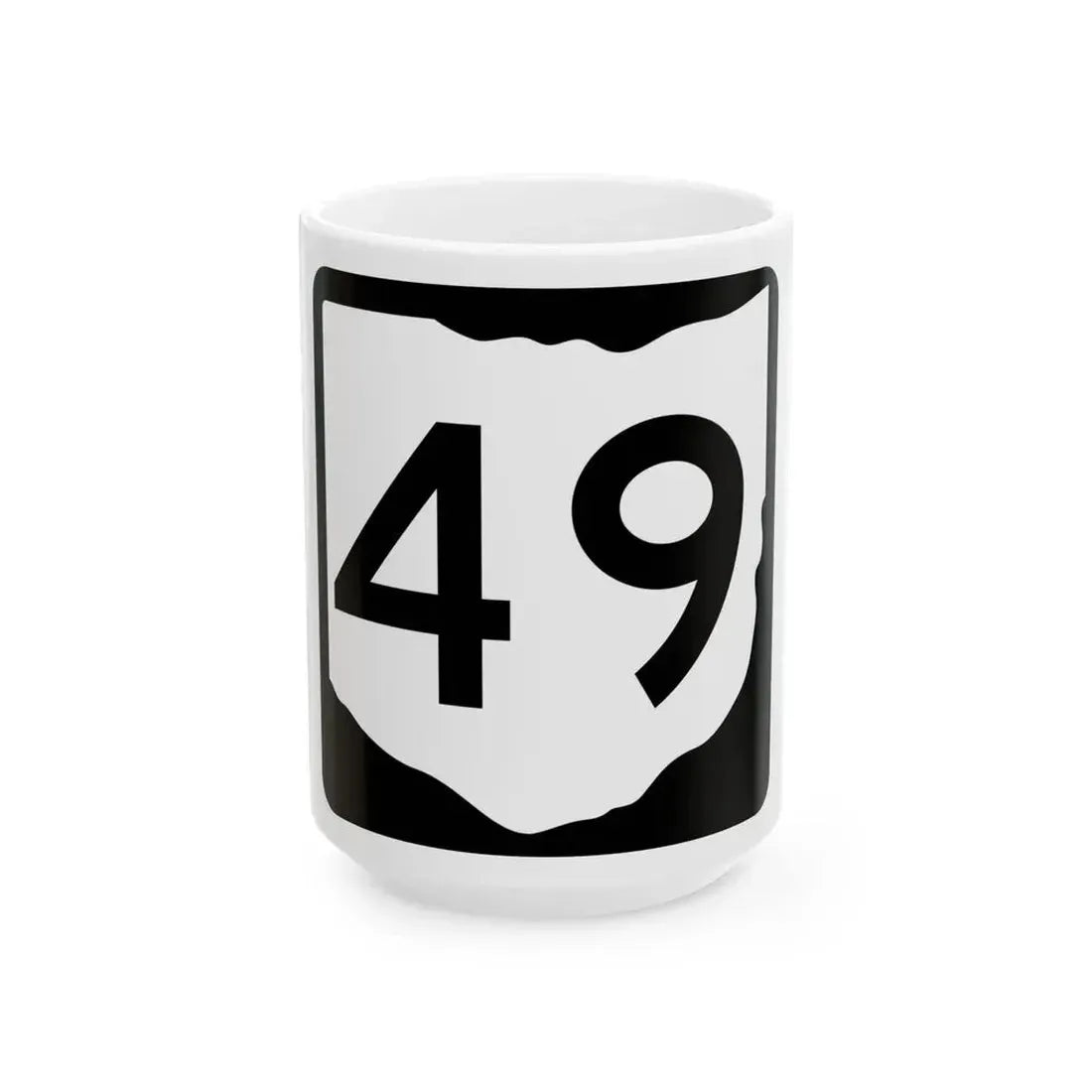 OH-49 (Ohio) (Road Sign) White Coffee Mug 15oz - Go Mug Yourself
