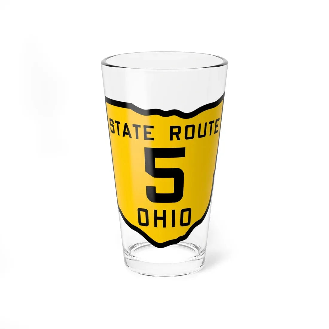 OH-5 1920 (Ohio) (Road Sign) Pint Glass 16oz 16oz - Go Mug Yourself