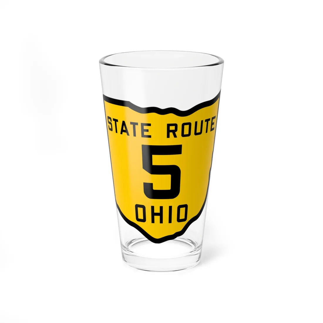 OH-5 1920 (Ohio) (Road Sign) Pint Glss 16oz 16oz - Go Mug Yourself