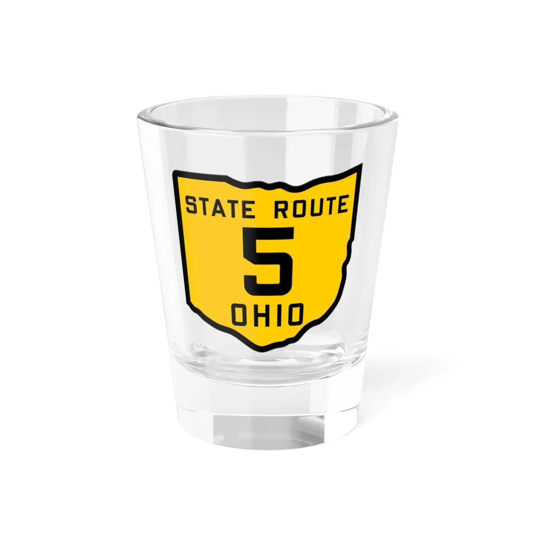 OH-5 1920 (Ohio) (Road Sign) Shot Glass 1.5oz 1.5oz - Go Mug Yourself