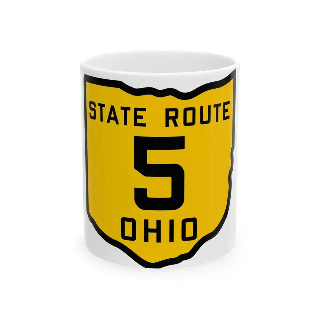 OH-5 1920 (Ohio) (Road Sign) White Coffee Mug 11oz - Go Mug Yourself