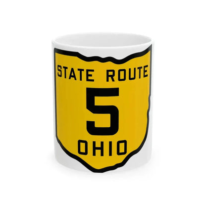 OH-5 1920 (Ohio) (Road Sign) White Coffee Mug 11oz - Go Mug Yourself