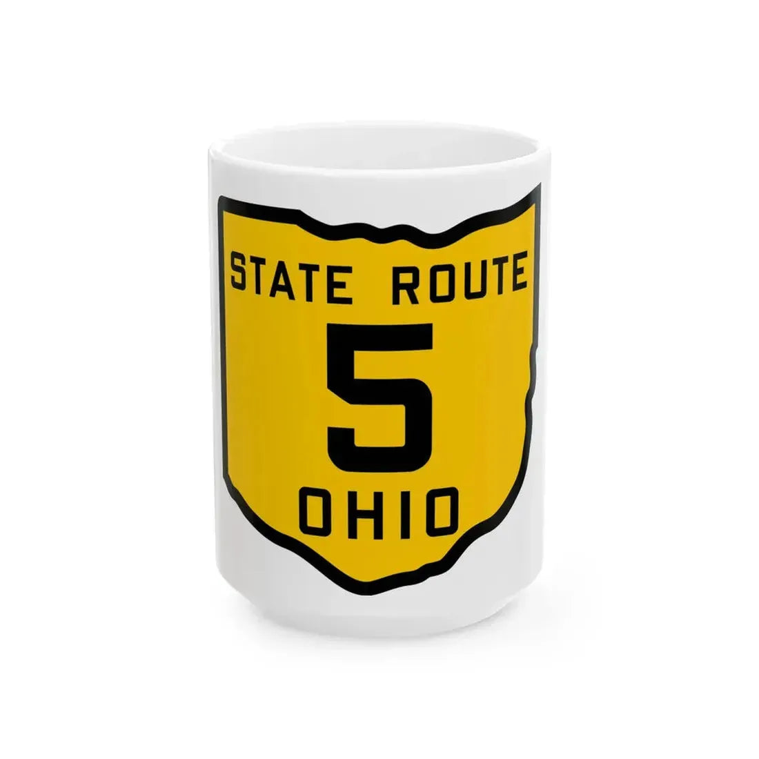 OH-5 1920 (Ohio) (Road Sign) White Coffee Mug 15oz - Go Mug Yourself