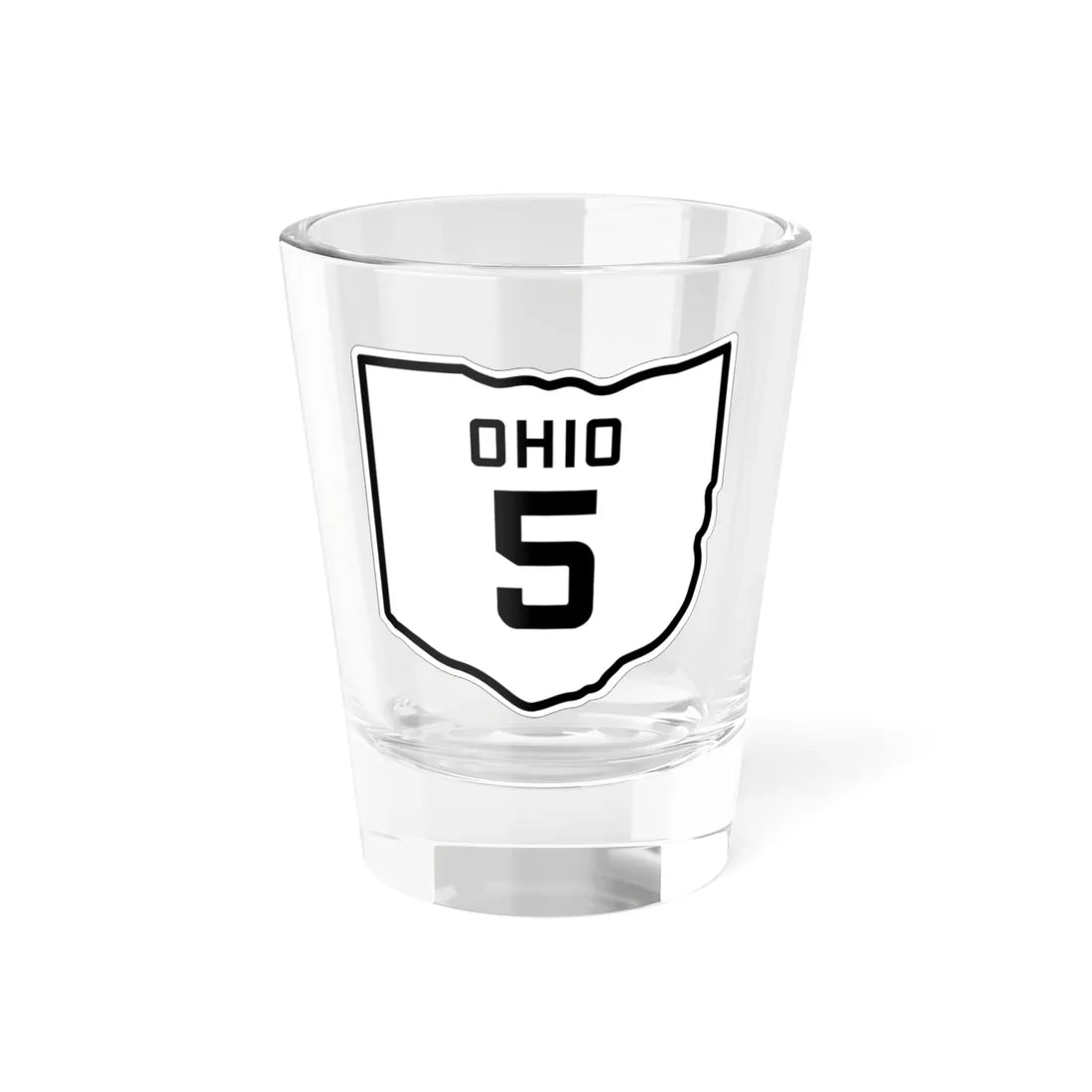 OH-5 1927 (Ohio) (Road Sign) Shot Glass 1.5oz 1.5oz - Go Mug Yourself
