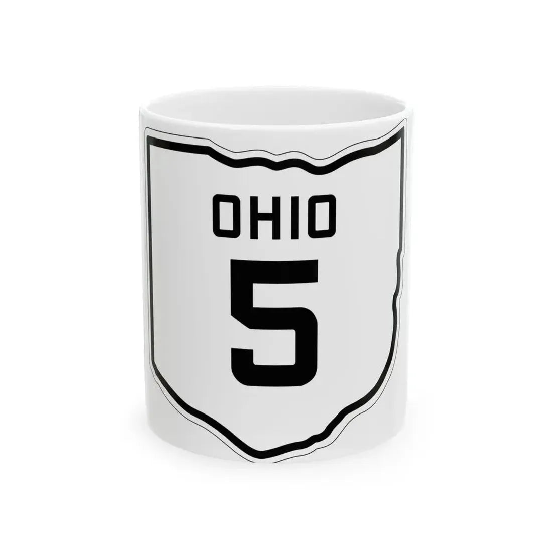 OH-5 1927 (Ohio) (Road Sign) White Coffee Mug 11oz - Go Mug Yourself