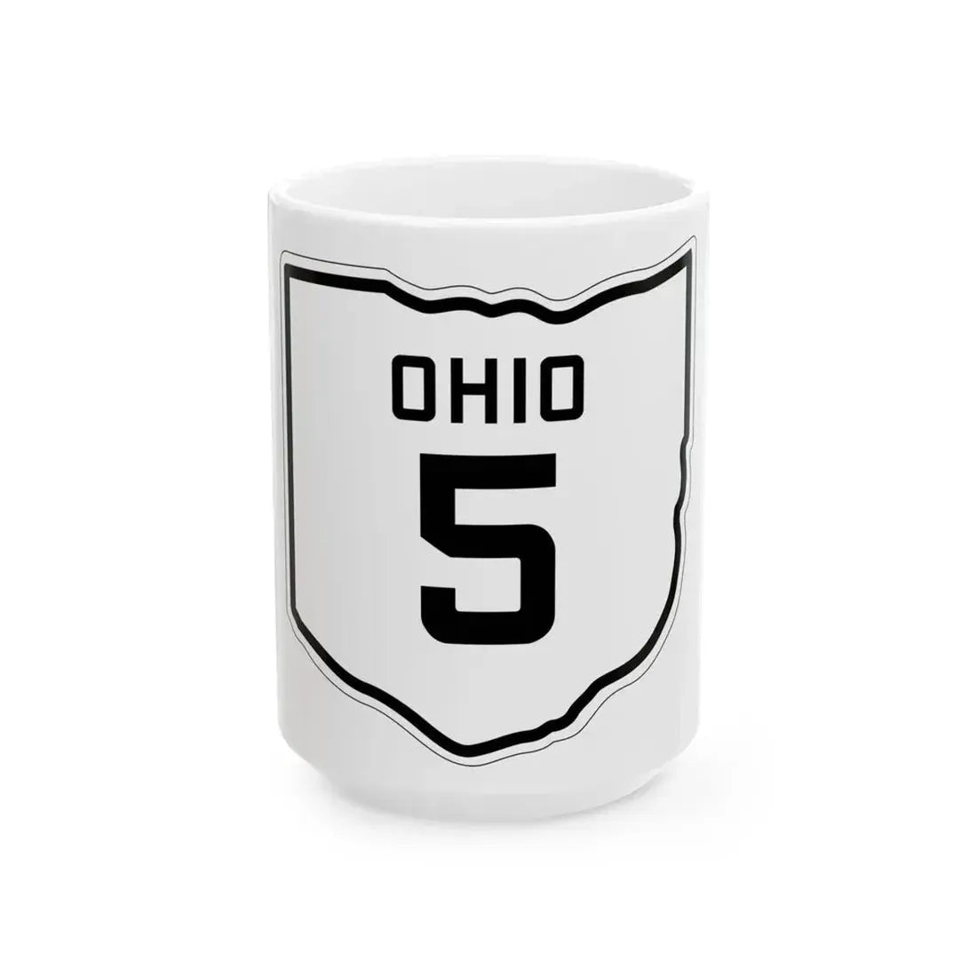 OH-5 1927 (Ohio) (Road Sign) White Coffee Mug 15oz - Go Mug Yourself