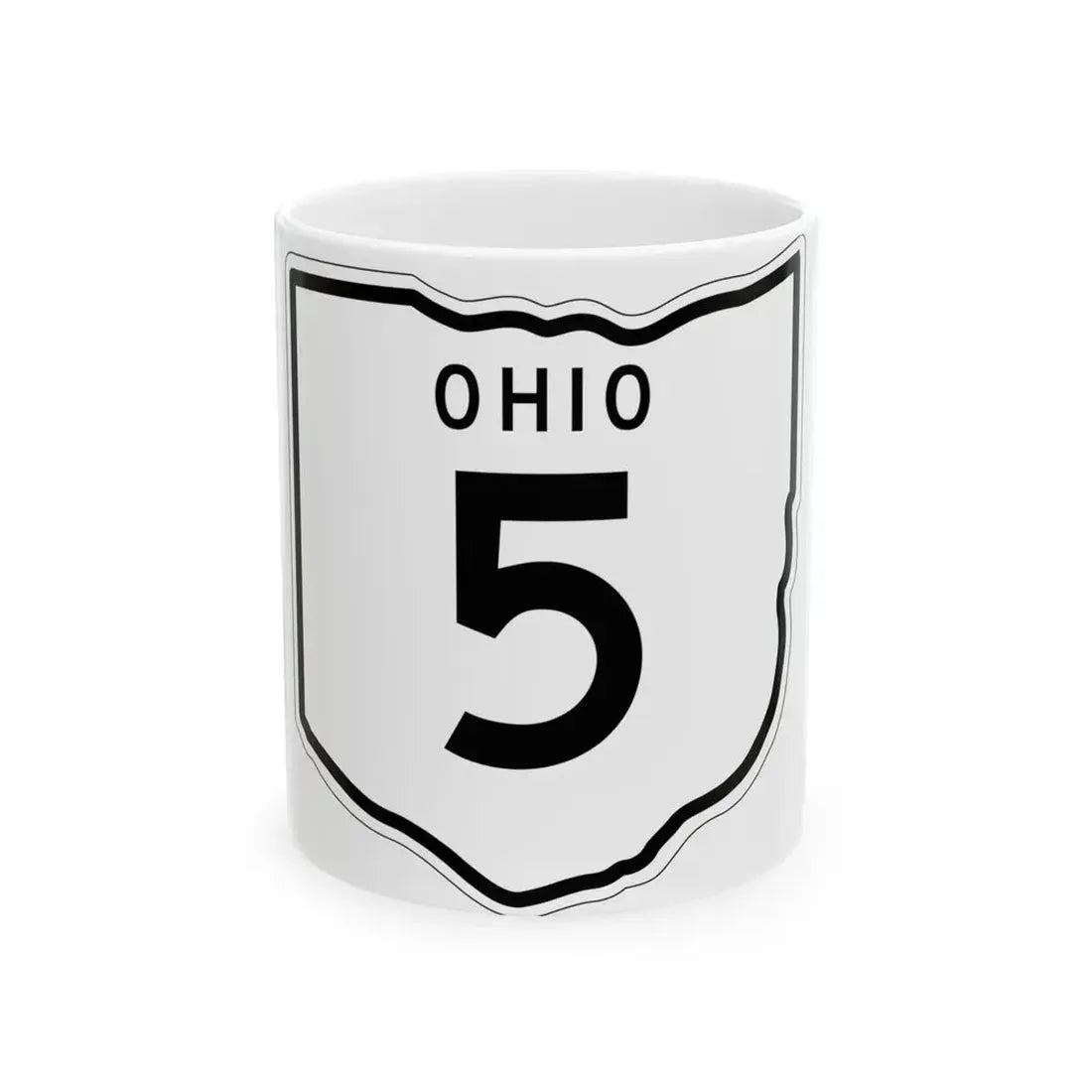OH-5 1948 (Ohio) (Road Sign) White Coffee Mug 11oz - Go Mug Yourself