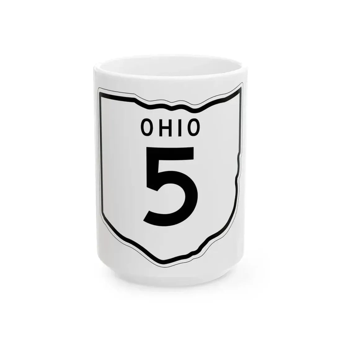 OH-5 1948 (Ohio) (Road Sign) White Coffee Mug 15oz - Go Mug Yourself