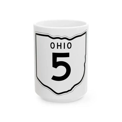 OH-5 1948 (Ohio) (Road Sign) White Coffee Mug 15oz - Go Mug Yourself