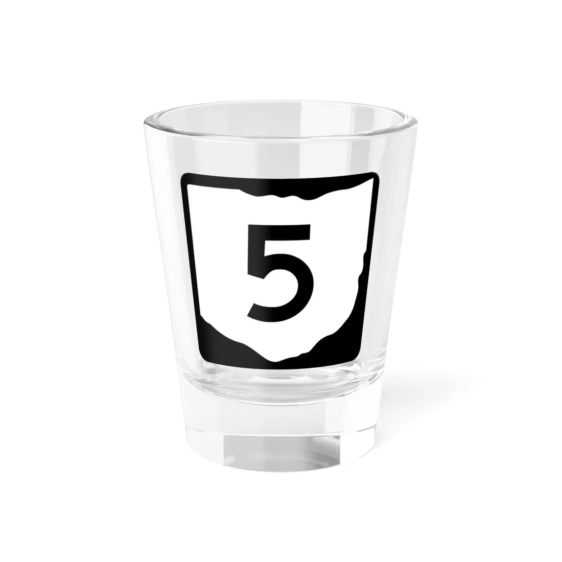 OH-5 (Ohio) (Road Sign) Shot Glass 1.5oz 1.5oz - Go Mug Yourself
