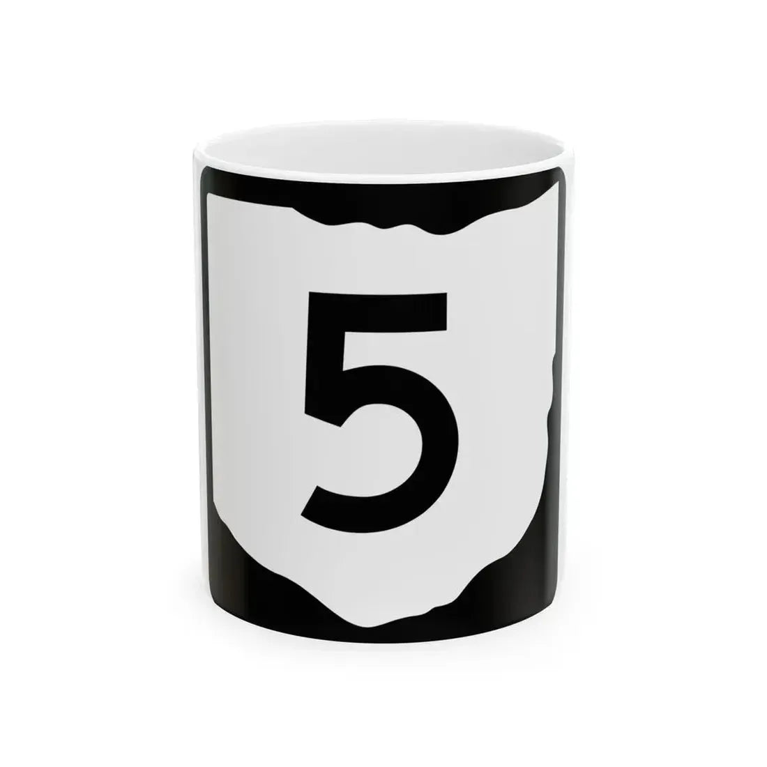 OH-5 (Ohio) (Road Sign) White Coffee Mug 11oz - Go Mug Yourself
