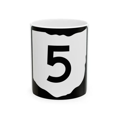 OH-5 (Ohio) (Road Sign) White Coffee Mug 11oz - Go Mug Yourself