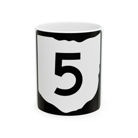 OH-5 (Ohio) (Road Sign) White Coffee Mug 11oz - Go Mug Yourself
