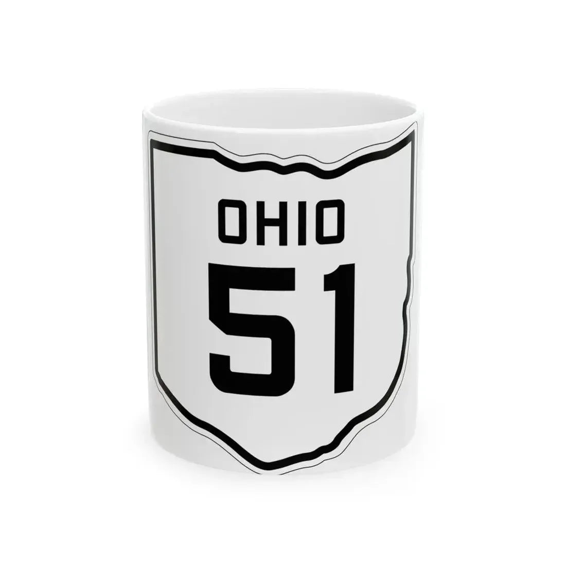 OH-51 1927 (Ohio) (Road Sign) White Coffee Mug 11oz - Go Mug Yourself
