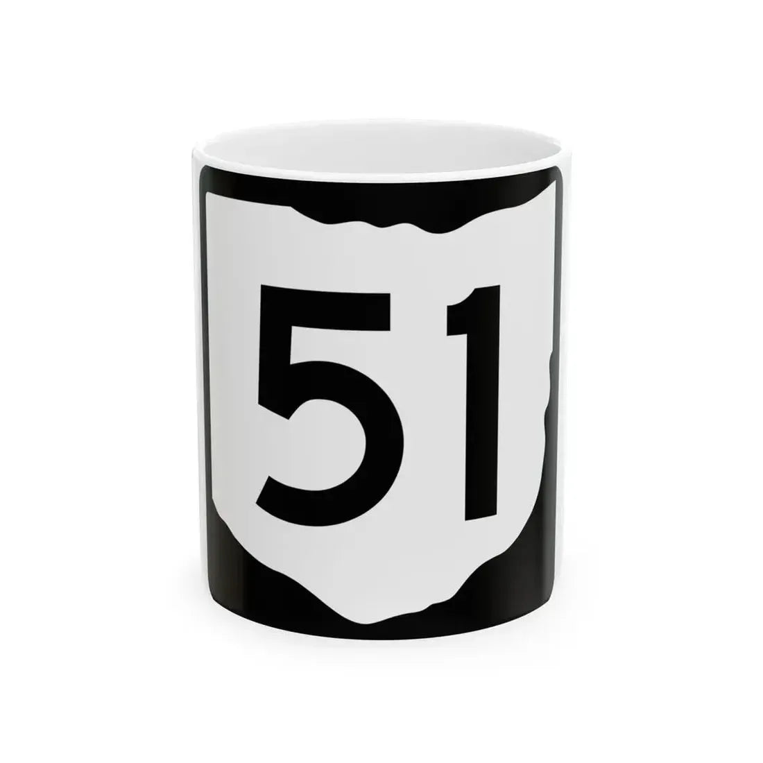 OH-51 (Ohio) (Road Sign) White Coffee Mug 11oz - Go Mug Yourself