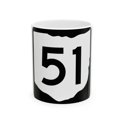 OH-51 (Ohio) (Road Sign) White Coffee Mug 11oz - Go Mug Yourself