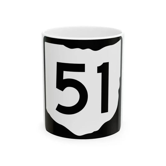 OH-51 (Ohio) (Road Sign) White Coffee Mug 11oz - Go Mug Yourself