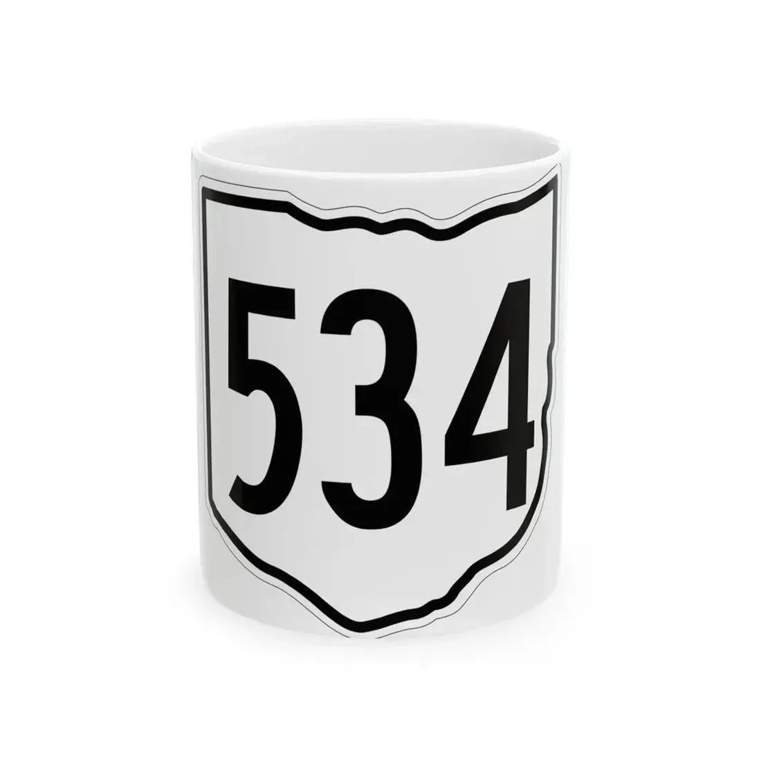 OH-534 1960 (Ohio) (Road Sign) White Coffee Mug 11oz - Go Mug Yourself