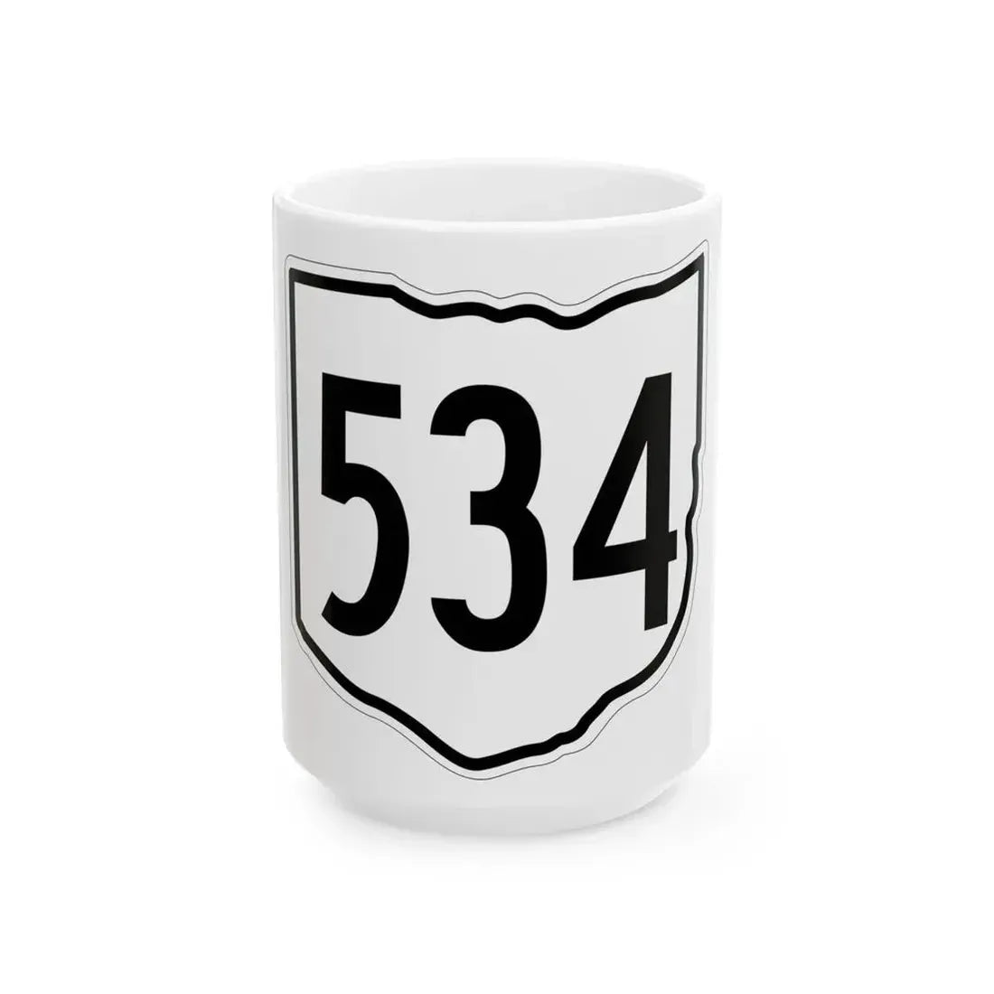 OH-534 1960 (Ohio) (Road Sign) White Coffee Mug 15oz - Go Mug Yourself