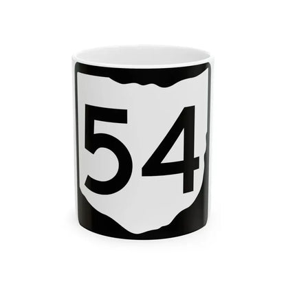 OH-54 (Ohio) (Road Sign) White Coffee Mug 11oz - Go Mug Yourself