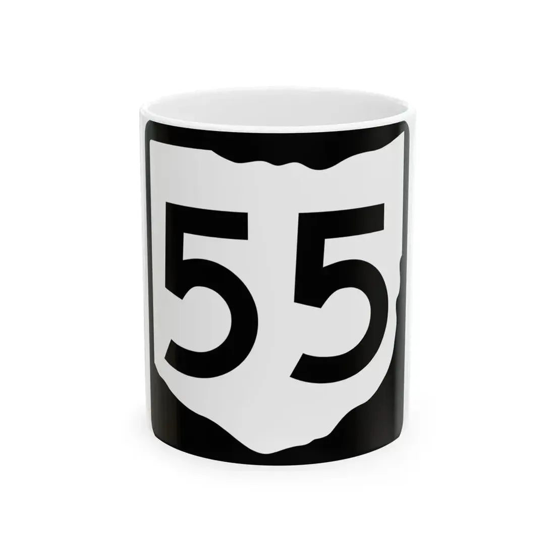 OH-55 (Ohio) (Road Sign) White Coffee Mug 11oz - Go Mug Yourself