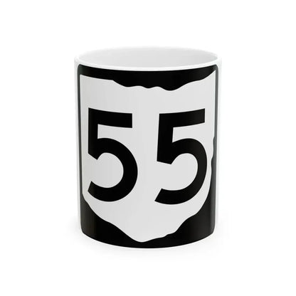 OH-55 (Ohio) (Road Sign) White Coffee Mug 11oz - Go Mug Yourself