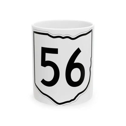 OH-56 1960 (Ohio) (Road Sign) White Coffee Mug 11oz - Go Mug Yourself