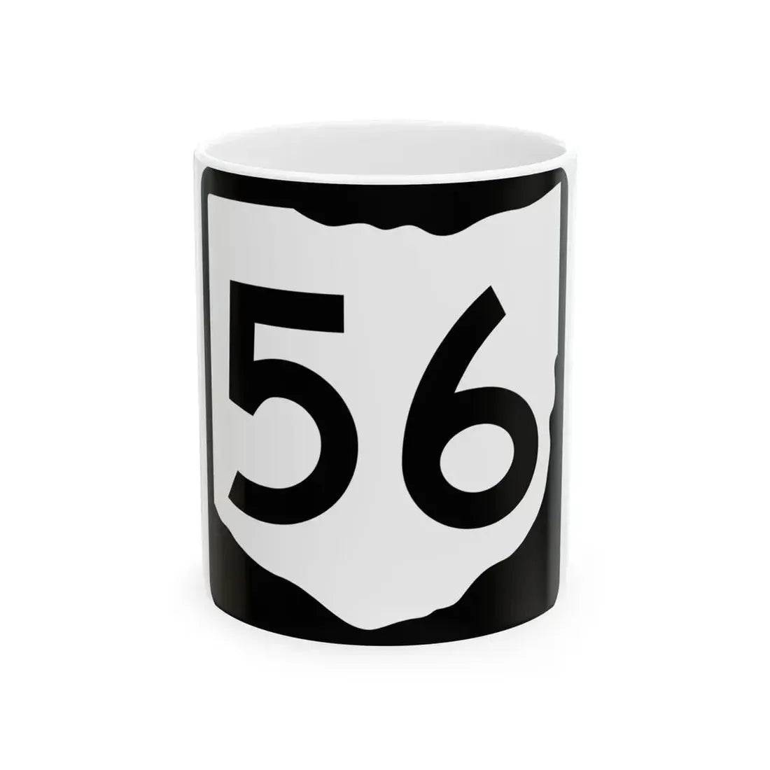 OH-56 (Ohio) (Road Sign) White Coffee Mug 11oz - Go Mug Yourself