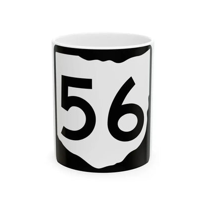 OH-56 (Ohio) (Road Sign) White Coffee Mug 11oz - Go Mug Yourself