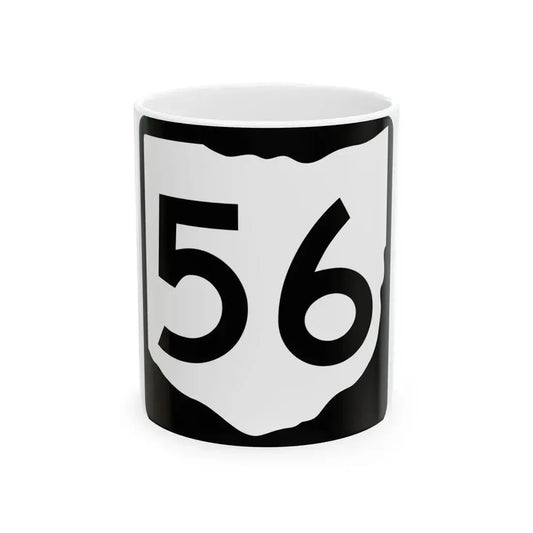 OH-56 (Ohio) (Road Sign) White Coffee Mug 11oz - Go Mug Yourself