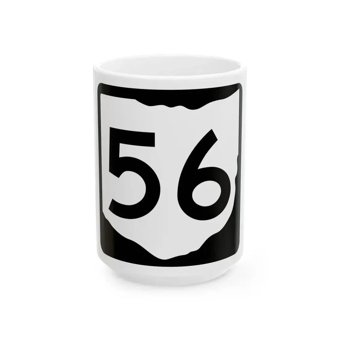 OH-56 (Ohio) (Road Sign) White Coffee Mug 15oz - Go Mug Yourself