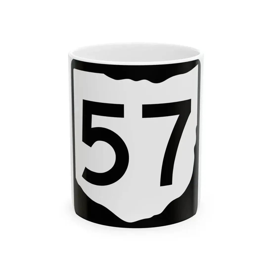 OH-57 (Ohio) (Road Sign) White Coffee Mug 11oz - Go Mug Yourself