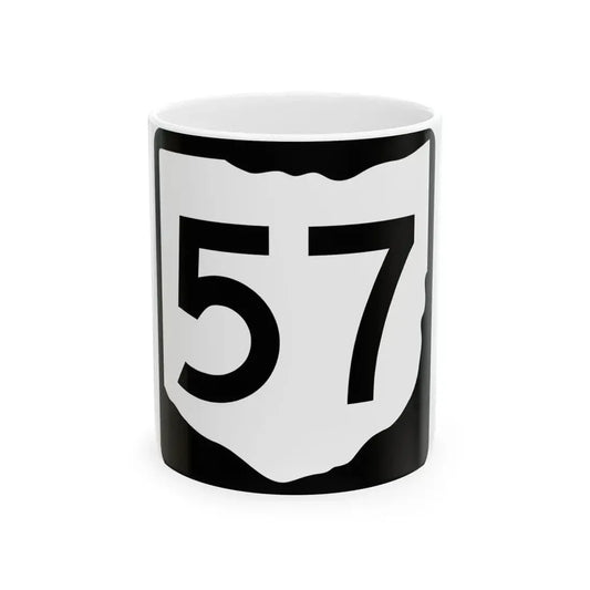 OH-57 (Ohio) (Road Sign) White Coffee Mug 11oz - Go Mug Yourself