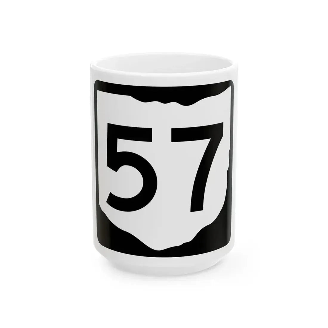 OH-57 (Ohio) (Road Sign) White Coffee Mug 15oz - Go Mug Yourself