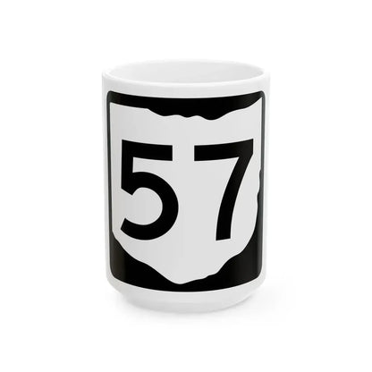 OH-57 (Ohio) (Road Sign) White Coffee Mug 15oz - Go Mug Yourself