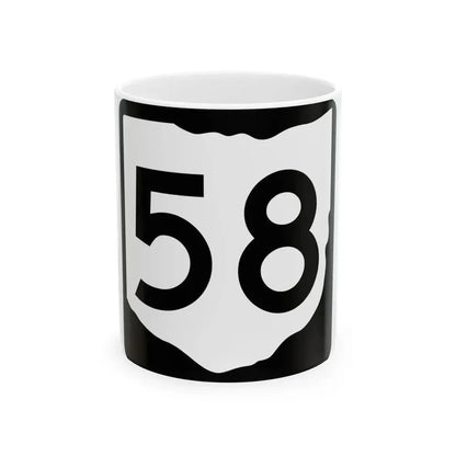 OH-58 (Ohio) (Road Sign) White Coffee Mug 11oz - Go Mug Yourself