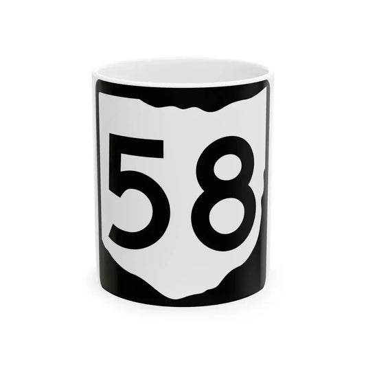 OH-58 (Ohio) (Road Sign) White Coffee Mug 11oz - Go Mug Yourself